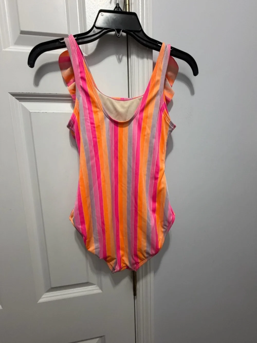 Cat & Jack orange and Pink one piece Swimsuit  size XL (14)
